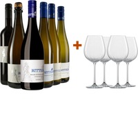 Ritter Probier-Paket + 4x Zwiesel Rotweinglas Prizma - Weingut Ritter