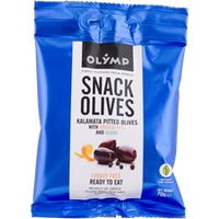 Snack-Oliven - entsteinte Kalamata-Oliven mit Orangenschale und Kräutern 70 g