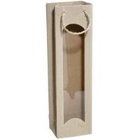 Geschenktüte offene Welle natur mit Fenster für 1 Flasche