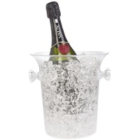 Sekt-Flaschenkühler Acryl klar210 mm hoch mit 2 Griffen