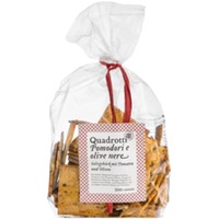 Salzgebäck mit Tomaten Oliven Quadrotti