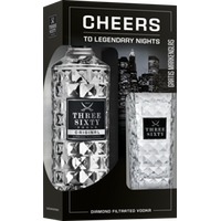 Three Sixty Vodka    mit Gratis-Longdrinkglas 0,3l