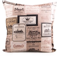 Dekokissen Design Chateau Weinetiketten 40 x 40 cm