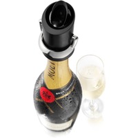 Vacu Vin Champagnerverschluss mit Ausgießer und Tropfenschutz, schwarz
