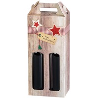 2er Tragekarton Wood Frohe Weihnachten