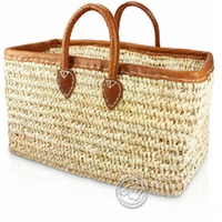 Korbtragetasche Palma-Serie, grobmaschig, Lederoberr. und Gurte 51 x 28, je Korb