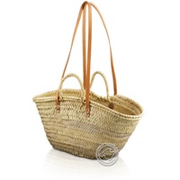 Korbtragetasche Campo-Serie, feinm., kurzen Gurten und langen Ledertragegurten 50 cm x 35, je Korb