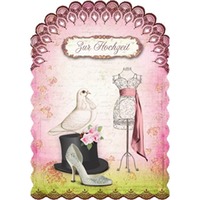 Glückwunschkarte Zur Hochzeit - Zylinder, Schärpe, Taube, Schuh