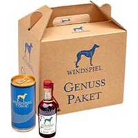 Kleines Genusspaket: 3 x Windspiel Premium Sloe Gin Miniatur 0,05l + 3 x Tonic Water 0,2l