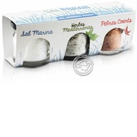 Mallorca Verda Cristalls de Sal Marina, Sal Herbes Mediterrànies, Sal Pebres Coents, 3er-Pack