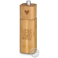 Pfeffermühle Bambus "Liebe gibt dem Leben Pfeffer"