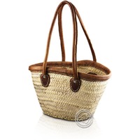 Korbtragetasche Palma-Serie mit langen Ledergurt und Oberrand, 56 x 36 cm, je Korb
