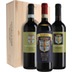 Holzkiste Fattoria dei Barbi mit Rosso dei Barbi, Brunello und Rosso di Montalcino 