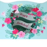 3D Grußkarte "Happy Birthday" - Blumen