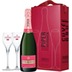 Piper-Heidsieck Rosé Sauvage Champagne AOC Brut 0,75 ℓ, Geschenkset mit Sektgläsern 