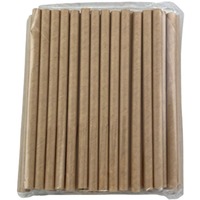 Trinkhalm Papier Kraft braun Ø 8 mm, 15 cm 100 Stück