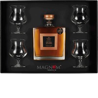 Mazzetti "Riserva 1846" Grappa Barbera e Dolcetto Invecchiata | Geschenkbox inkl. 4 Grappa-Gläser