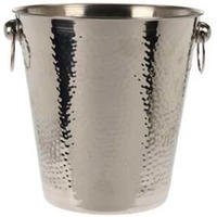 Champagnerkühler Edelstahl, silber, gehämmert