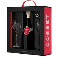Gosset : Coffret Grande Réserve 2 Flûtes et 1 Bouchon