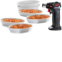 Crème Brûlée Set CARMELLO, 7-tlg. Flambierbrenner, 6 Porzellanschälchen