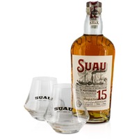 Suau Brandy 15 Anos + Gläser, 37 % vol, 0,7-l-Flasche