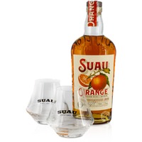 Suau Brandy-Orange + Gläser, 37 % vol, 0,7-l-Flasche