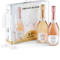 French Bloom Starter-Box Mit Le Rose & Le Blanc Bio Sekt Ohne Alkohol (alkoholfrei) & 2 Gläser