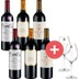 6er-Paket Premium Bordeaux-Weine + GRATIS Gläser - Weinpaket 