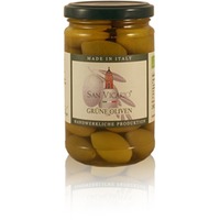 San Vicario Oliven Grün mit Stein im Glas 180g