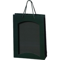 3er Papiertüte grün mit Sichtfenster TU 3603
