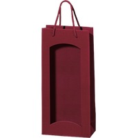 2er Papiertüte bordeaux mit Sichtfenster TU 2607