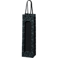 1er Papiertüte schwarz mit Ornamenten und Sichtfenster TU 1617