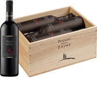 Poggio delle Faine Rosso, Toscana IGT, 6 Flaschen in Holzkiste, Toskana, 2017, Rotwein