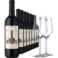 Campanile Primitivo im 8er-Vorratspaket inkl. 2er-Set Zwiesel Glas »PURE«