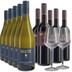 Weinpaket mit Gläsern - Grauburgunder und Merlot 