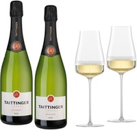 Taittinger-Paket / / 2 Fl. Taittinger Réserve + 2er Set The Moment Glas