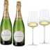 Laurent-Perrier Champagnerpaket / / 2 Fl. und The Moment Champagnerglas 2er Set 