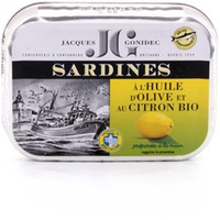 Jacques Gonidec Sardinen in Bio-Olivenöl mit Zitrone 87 g