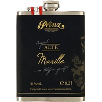Edelstahl-Flachmann mit Alter Marille 41 % vol
