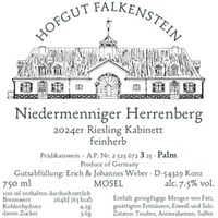 Riesling Kabinett feinherb Niedermenniger Herrenberg (Fass "Palm" AP3) HOFGUT FALKENSTEIN