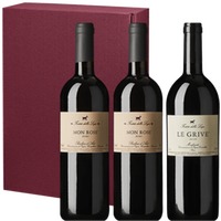 Geschenk: Forteto della Luja  2x Mon Ross Barbera d'Asti, 1x Monferrato Rosso Le Grive (3er Geschenkbox), Forteto della Luja, Piemont