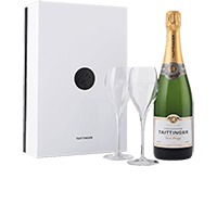 Taittinger : Coffret Paradoxe Prestige Brut + 2 flûtes