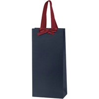 Geschenkverpackung 2er Tüte dunkelgrau mit bordeaux Schleife