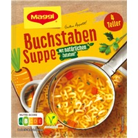 Maggi Buchstaben Suppe, ergibt