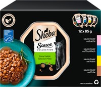 Sheba Sauce Collection Feine Vielfalt mit Lachs, Thunfisch, Huhn und Ente