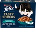 Purina Felix Tasty Shreds Geschmacksvielfalt aus dem Wasser in einer köstlichen Sauce 