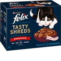 Purina Felix Tasty Shreds Geschmacksvielfalt vom Land in Sauce