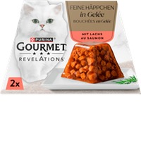 Purina Gourmet feine Häppchen in Gelée mit Lachs 57g