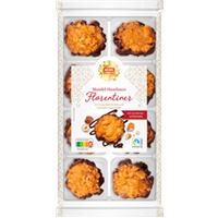 REWE Feine Welt Mandel-Haselnuss Florentiner mit Zartbitterschokolade