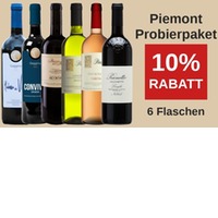 6er Probierpaket Piemont - 1 Barbera Gaggino, 1 Convivio Gaggino, 1 Accornero Bricco del Bosco, 1 Parusso Bianco, 1 Parusso Parüss, 1 Prunotto Occhetti